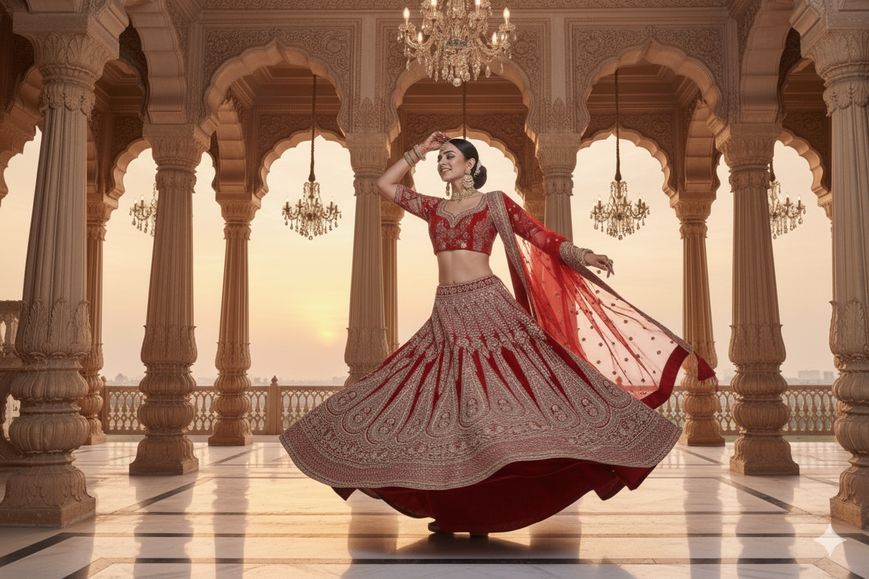 BRIDAL GHAGRA ODHNI