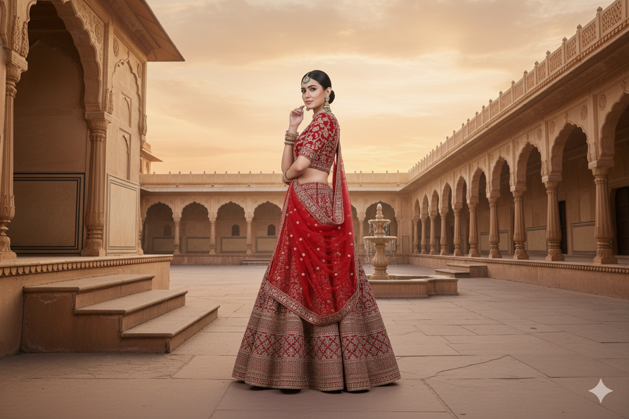 BRIDAL GHAGRA ODHNI