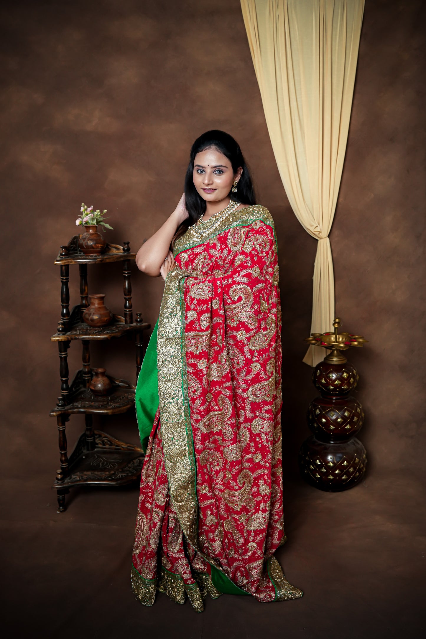 CRAP SILK HANDWORK SAREE