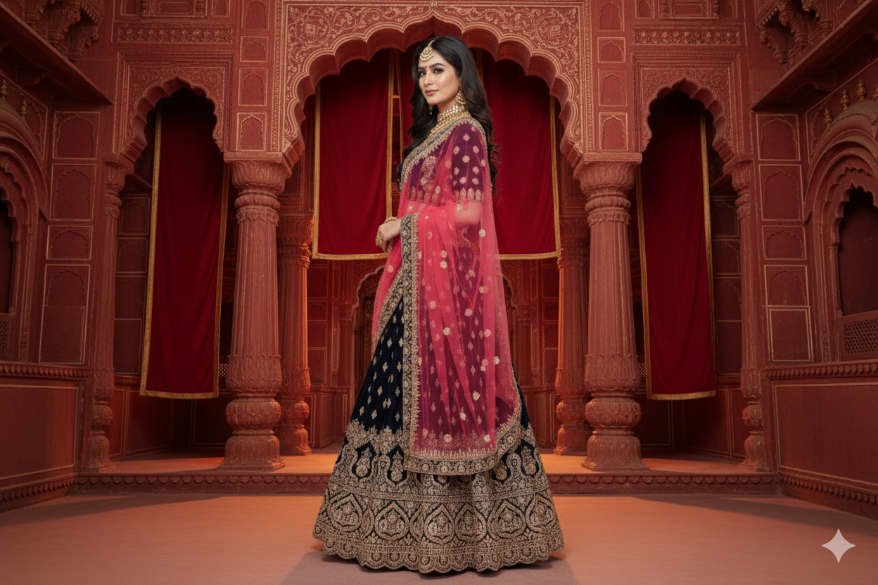 BRIDAL GHAGRA ODHNI