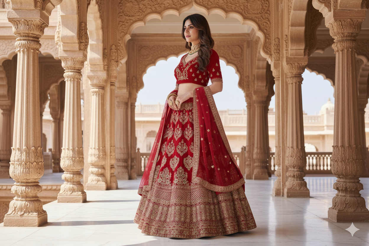 BRIDAL GHAGRA ODHNI