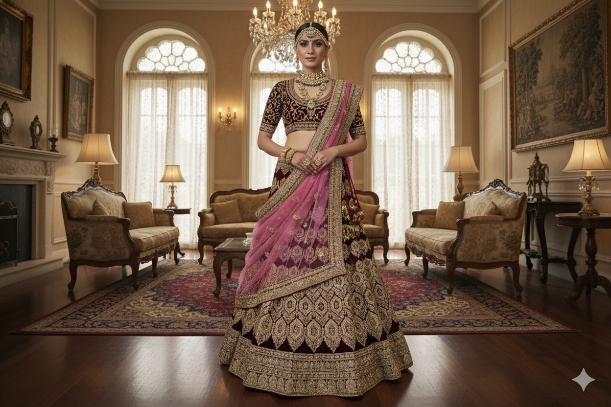 BRIDAL GHAGRA ODHNI