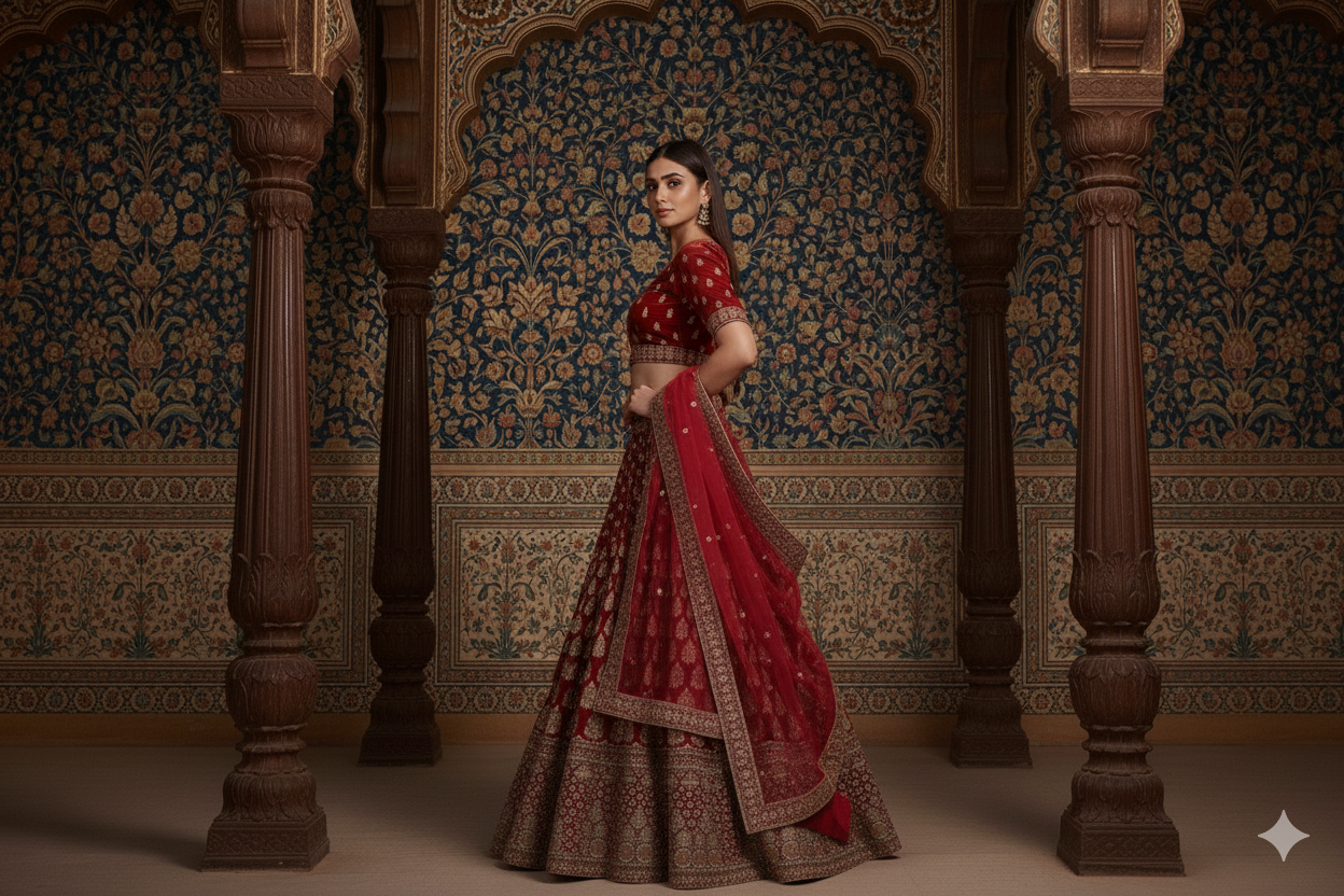 BRIDAL GHAGRA ODHNI