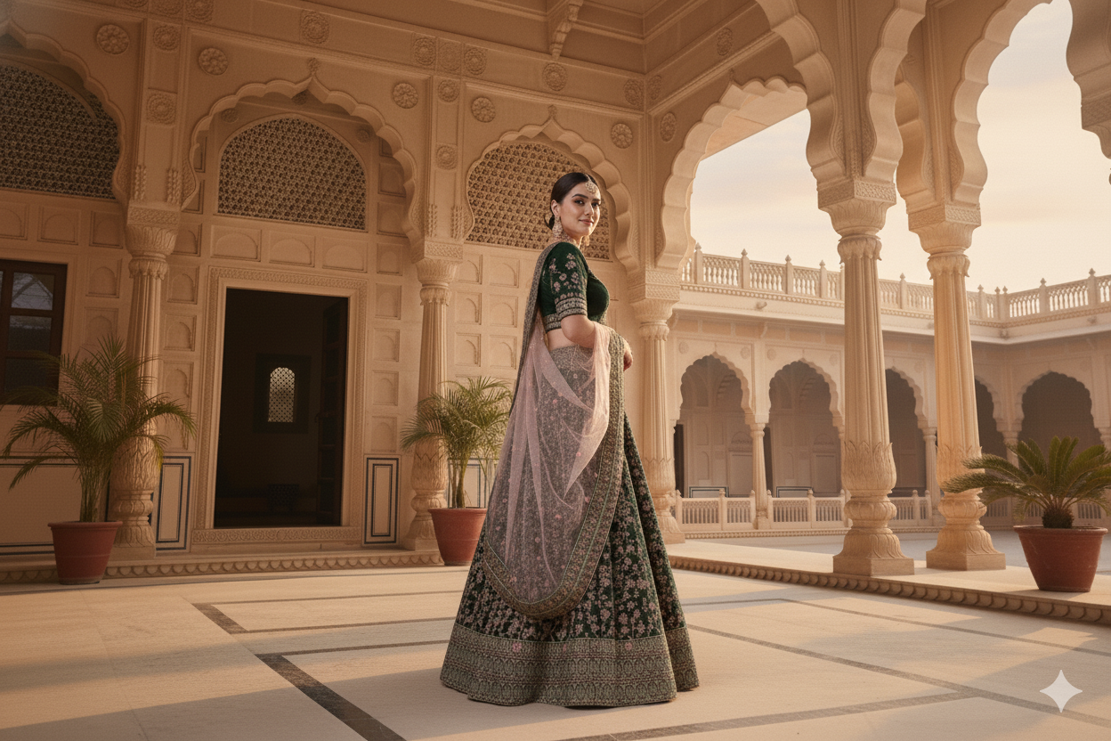 BRIDAL GHAGRA ODHNI
