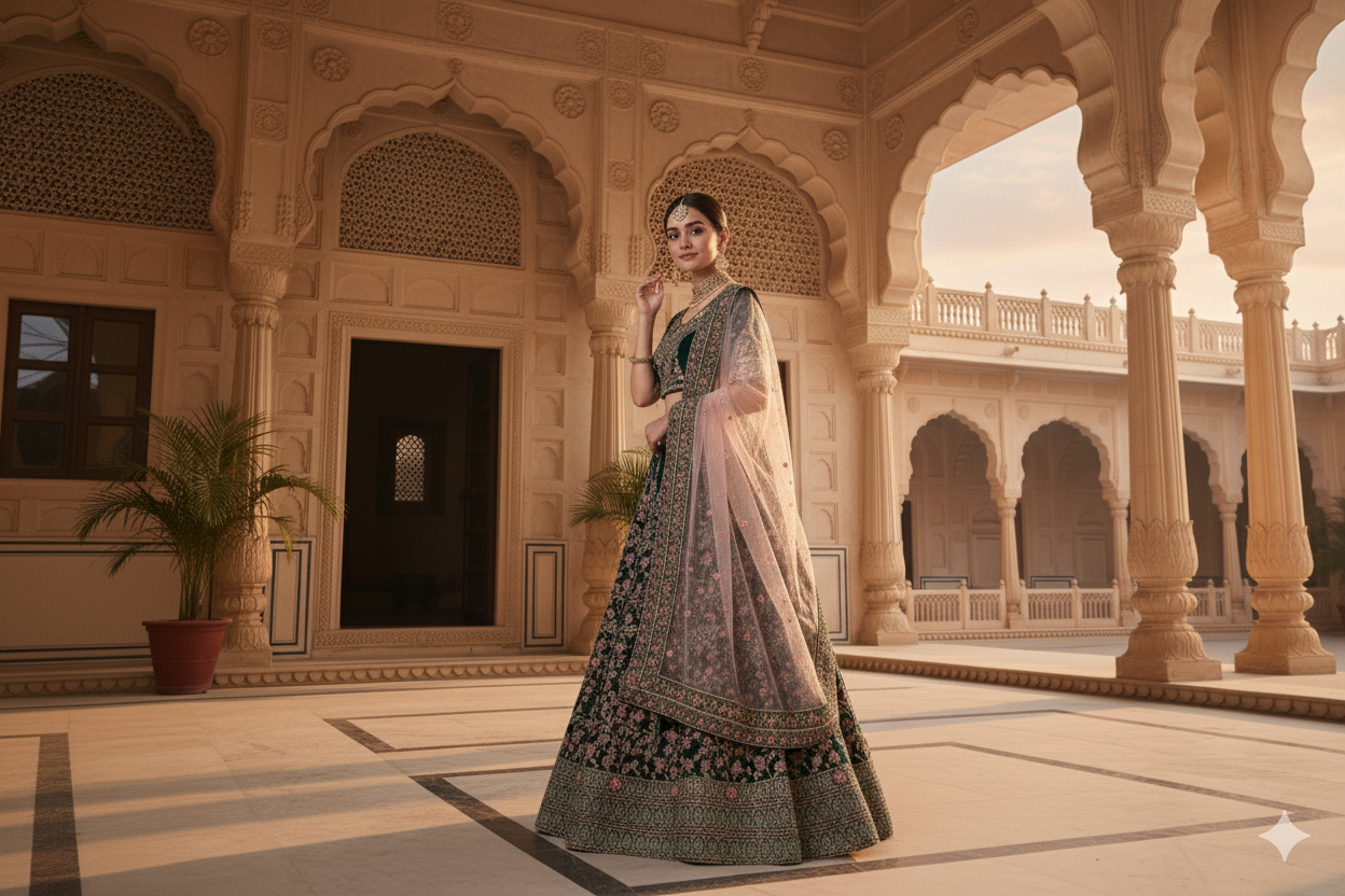 BRIDAL GHAGRA ODHNI