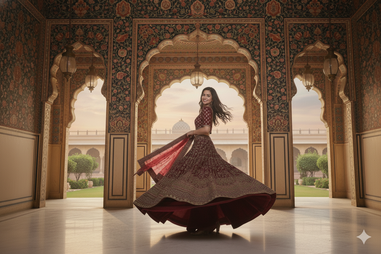 BRIDAL GHAGRA ODHNI