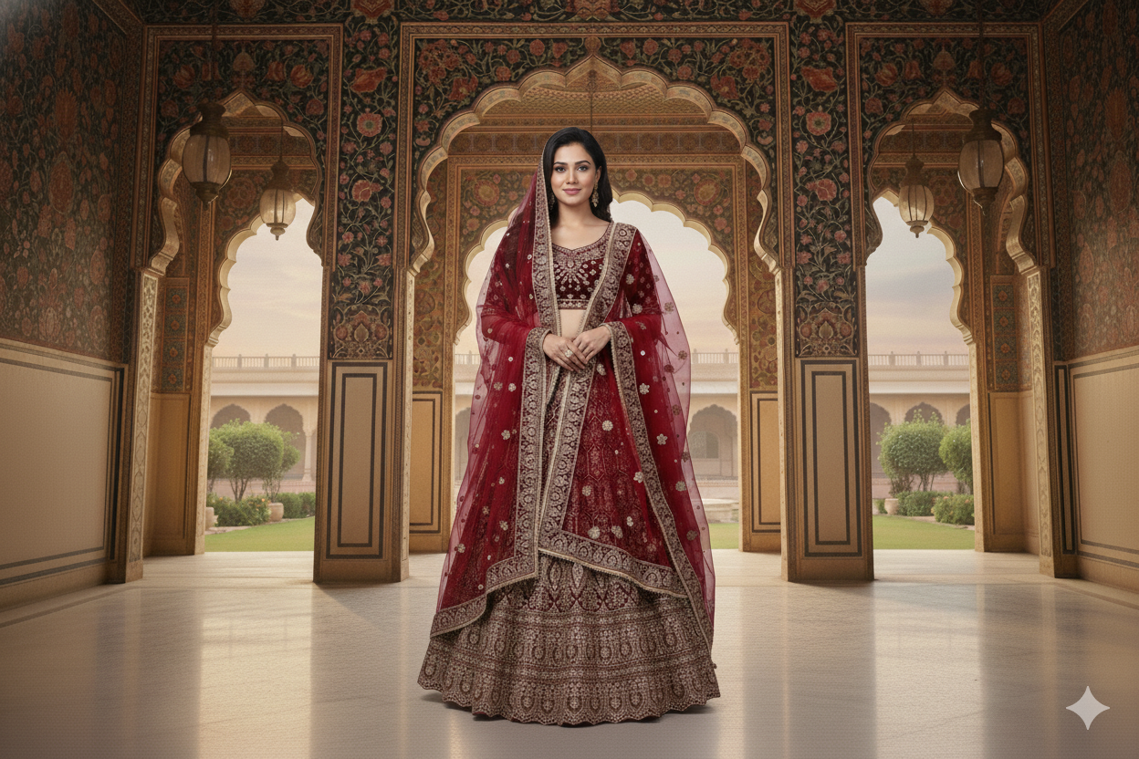 BRIDAL GHAGRA ODHNI