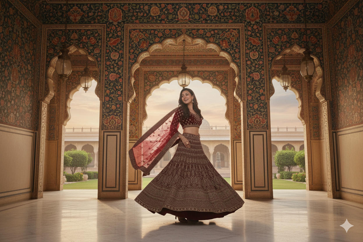 BRIDAL GHAGRA ODHNI