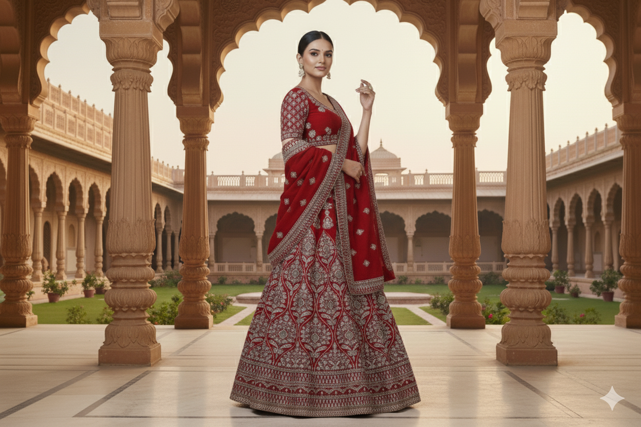 BRIDAL GHAGRA ODHNI