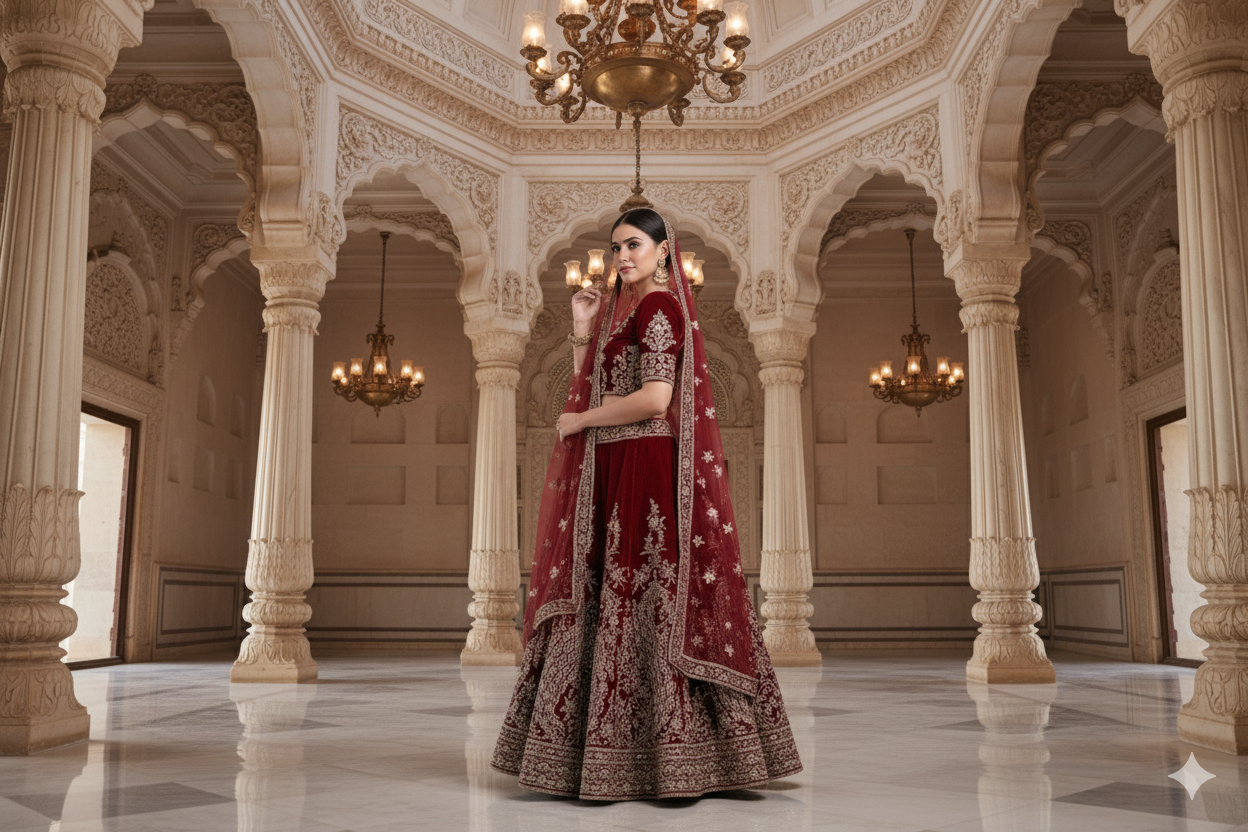 BRIDAL GHAGRA ODHNI