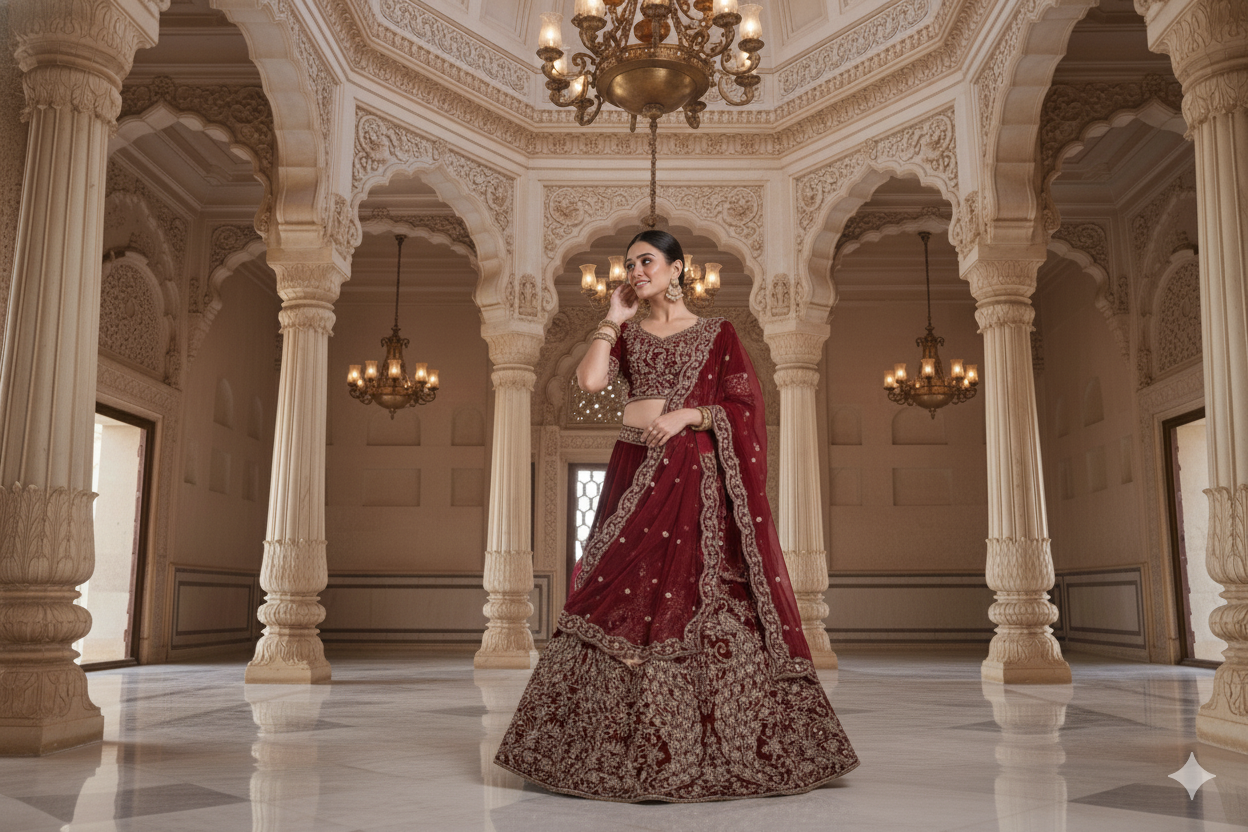 BRIDAL GHAGRA ODHNI