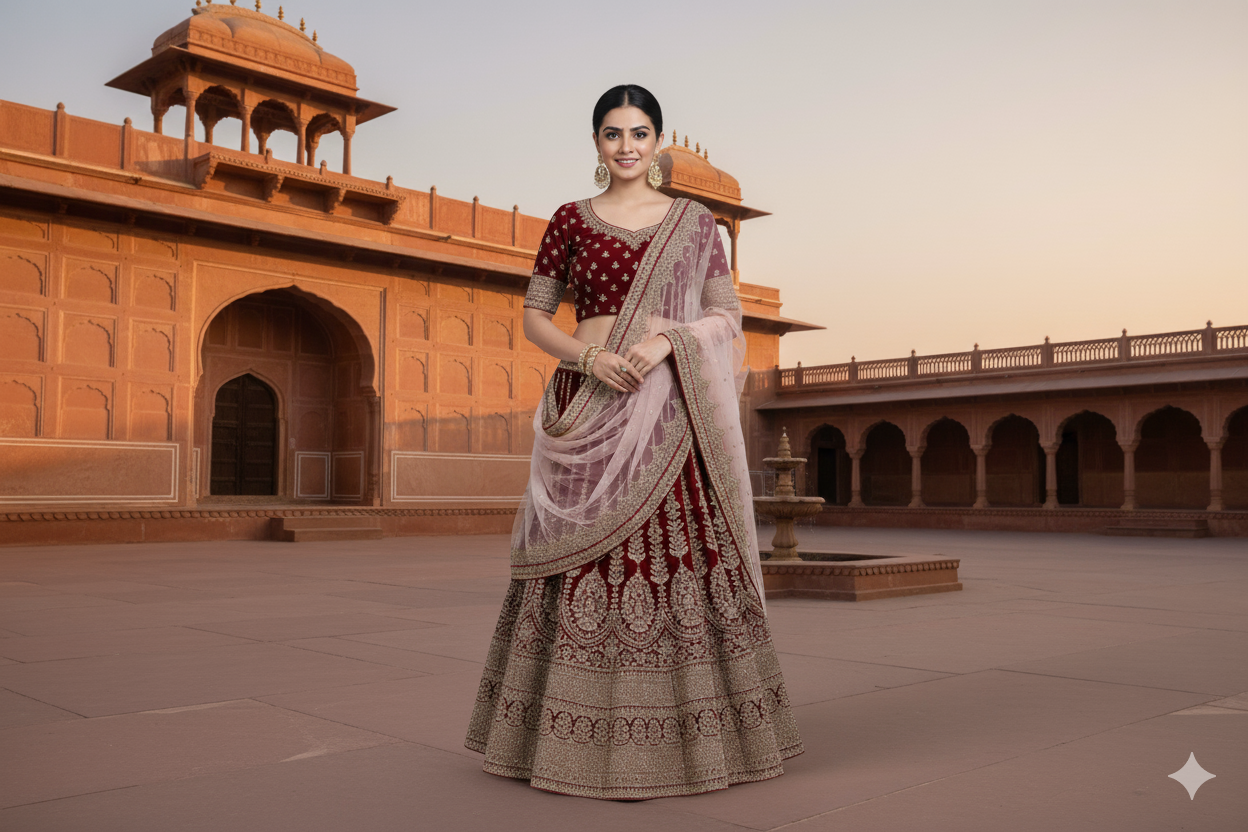 BRIDAL GHAGRA ODHNI