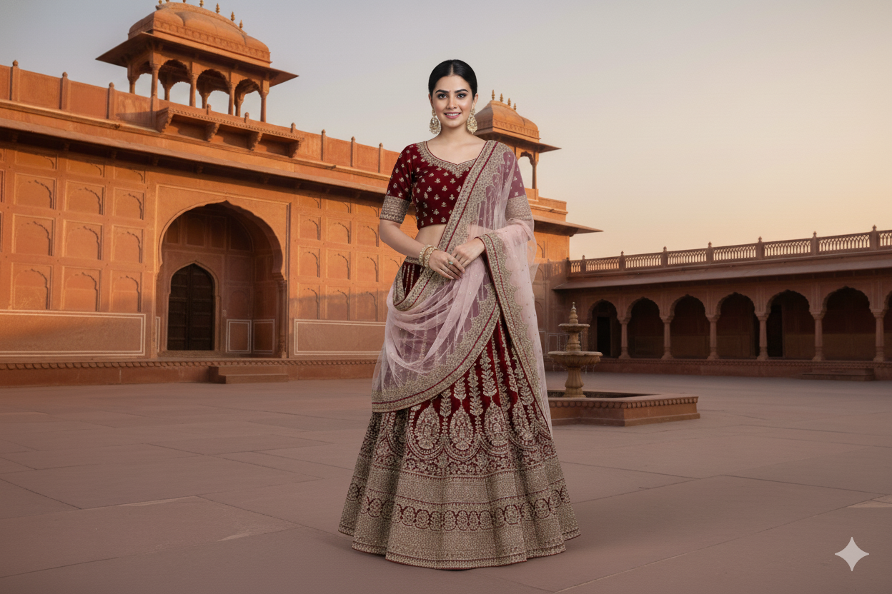 BRIDAL GHAGRA ODHNI