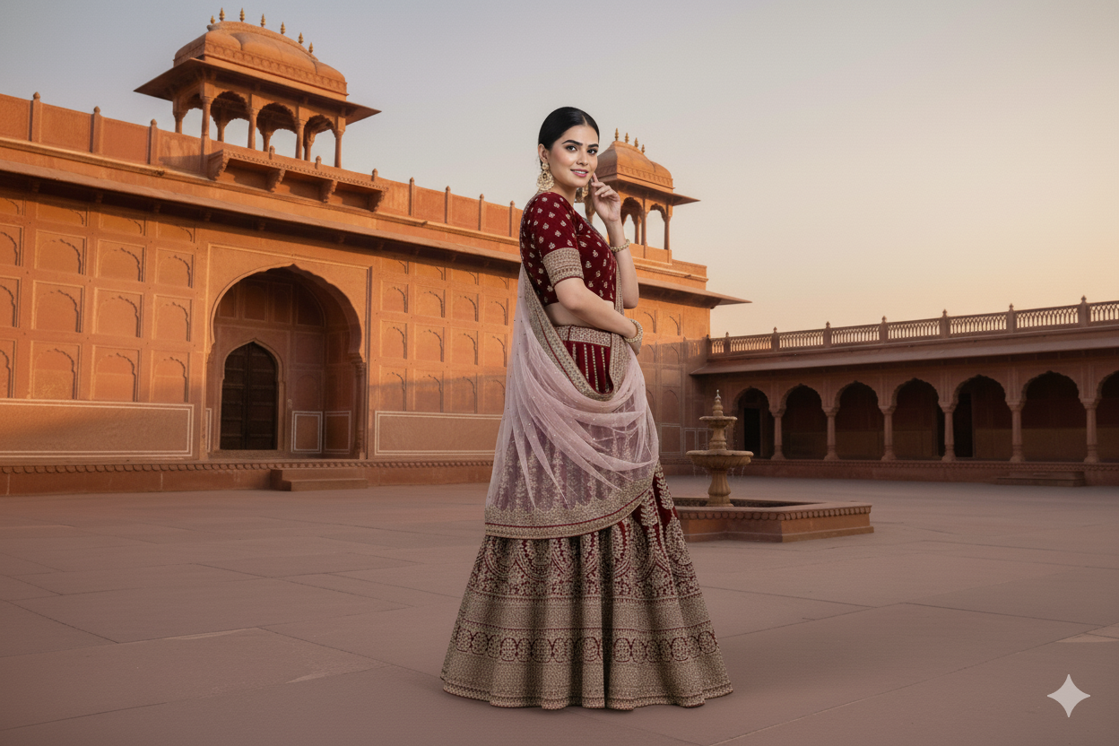 BRIDAL GHAGRA ODHNI