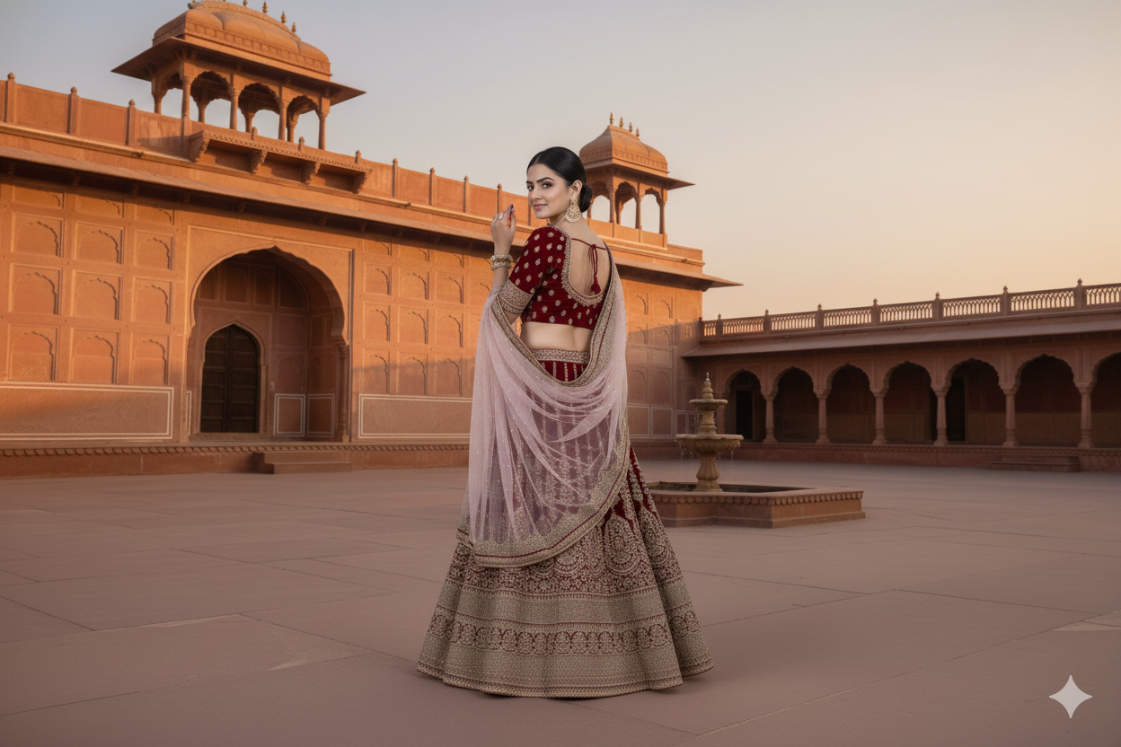 BRIDAL GHAGRA ODHNI