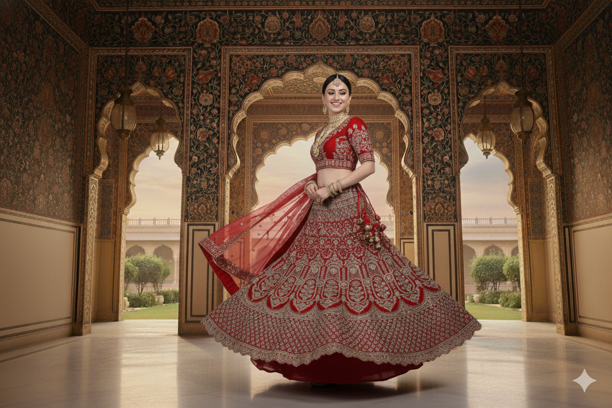 BRIDAL GHAGRA ODHNI